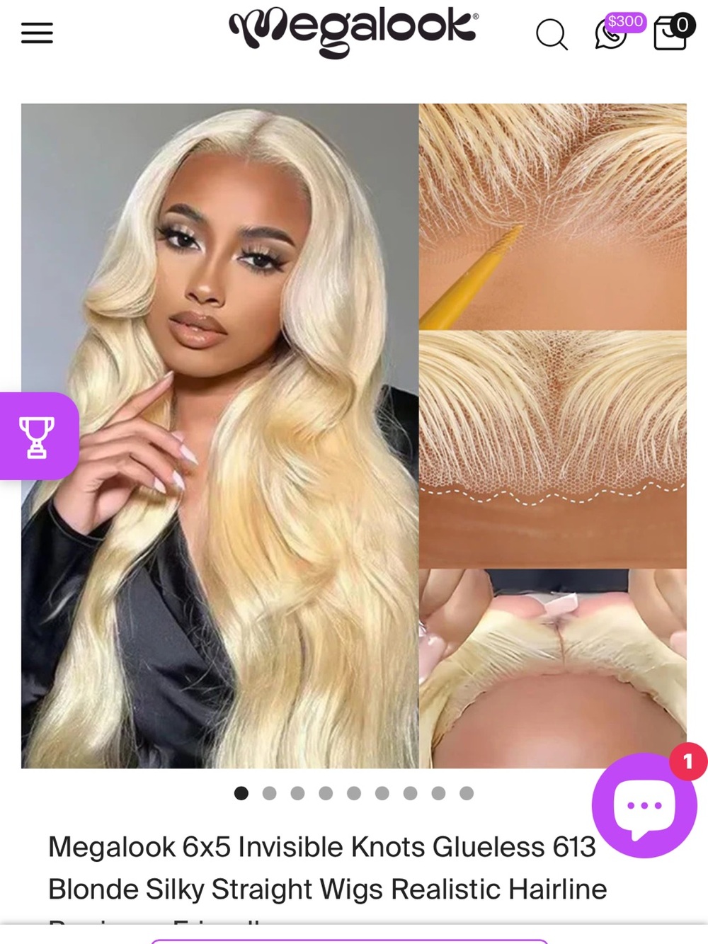 20” 613 Blonde Silky Straight Wig - Invisible Knots Glueless